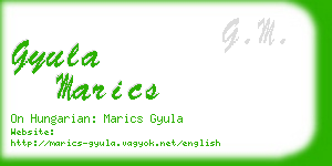 gyula marics business card
